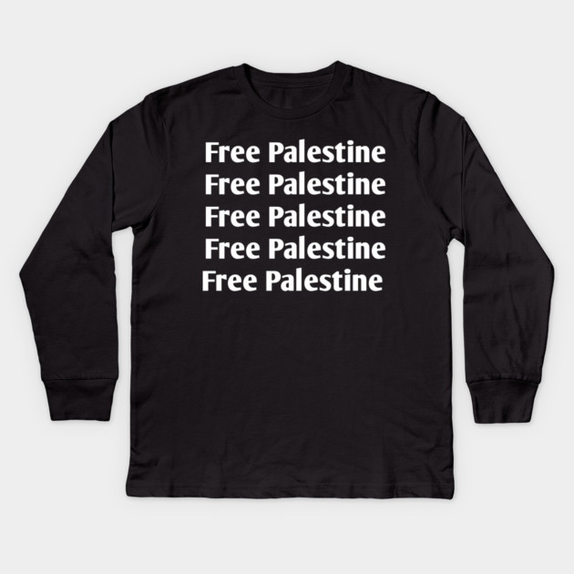 Free Palestine Kids Long Sleeve T-Shirt by BlackMeme94