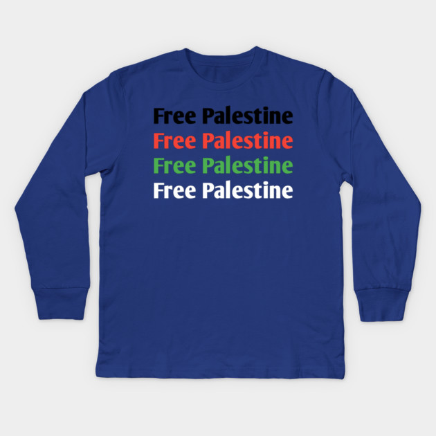 Free Palestine Kids Long Sleeve T-Shirt by BlackMeme94