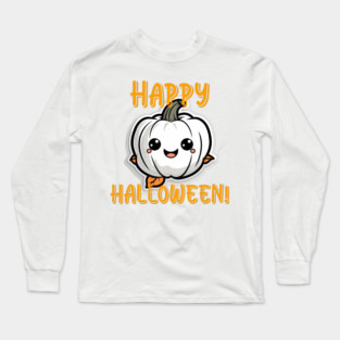Happy Halloween Smiling Pumpkin Long Sleeve T-Shirt