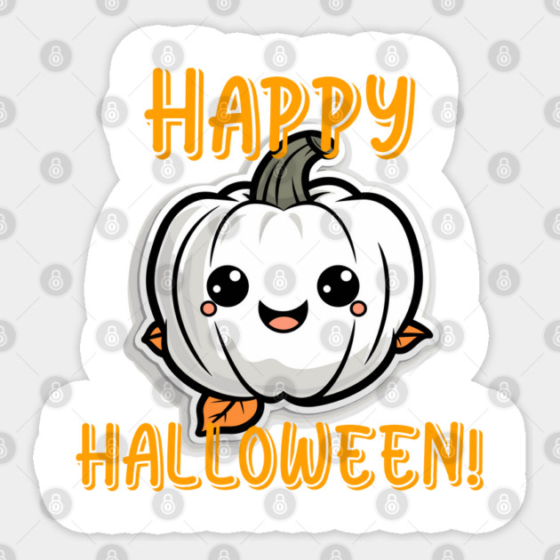 Happy Halloween Smiling Pumpkin Sticker by WarFX Designs