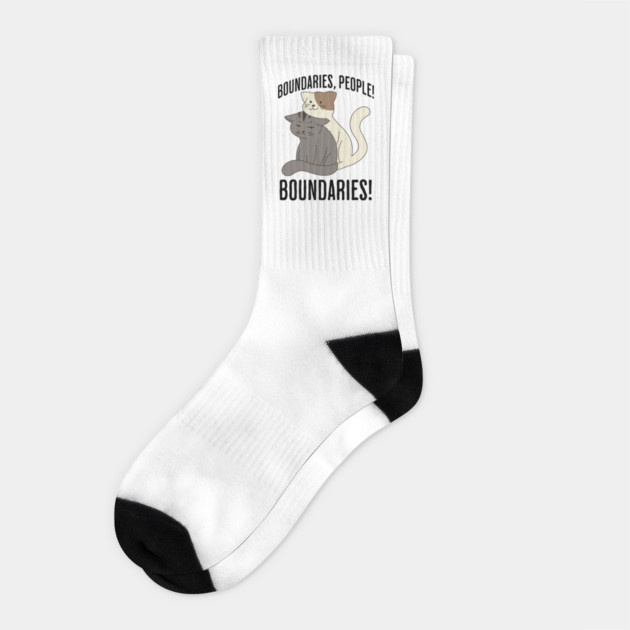 Boundaries, People! Boundaries! funny introvert sarcastic design Socks by Luxinda