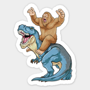 Bigfoot Riding Dinosaur Magnet