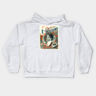 Harry Houdini - King of Cards: Vintage Poster Design Kids Hoodie
