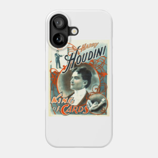 Harry Houdini - King of Cards: Vintage Poster Design Phone Case