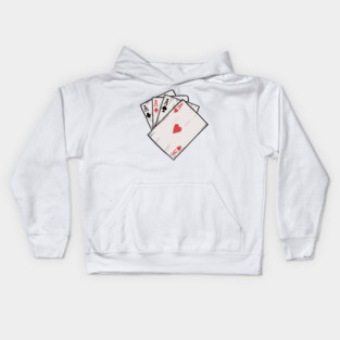 Traditional Tattoo Four Aces Playing Card Game Kids Hoodie