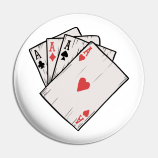 Traditional Tattoo Four Aces Playing Card Game Pin