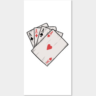 Traditional Tattoo Four Aces Playing Card Game Posters and Art