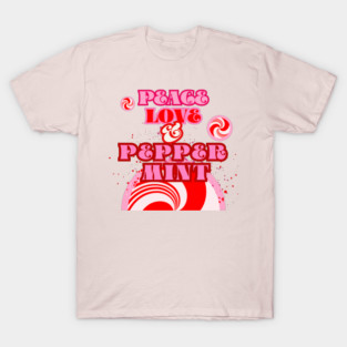 Peace, Love and Peppermint Vintage Candy Style T-Shirt