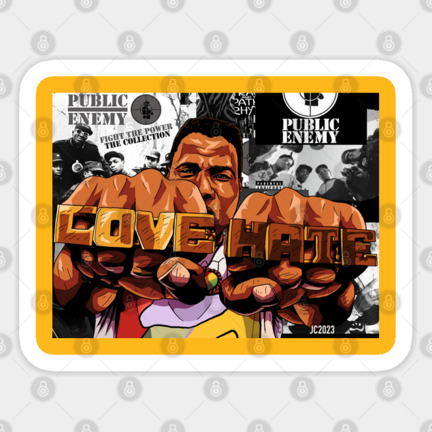 Do The Right Thing "Love&Hate" Radio Raheem portrait (digital) Sticker by StagArtStudios