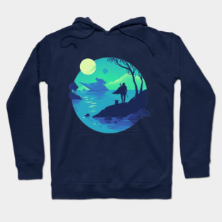 Galaxy Friendship in Green Hoodie