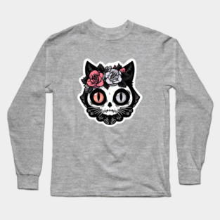 Dia de Los Muertos Undead Cat Long Sleeve T-Shirt