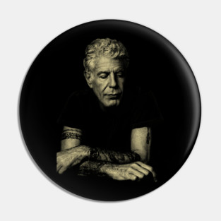 Graphic Anthony Portrait Bourdain Vintage Pin