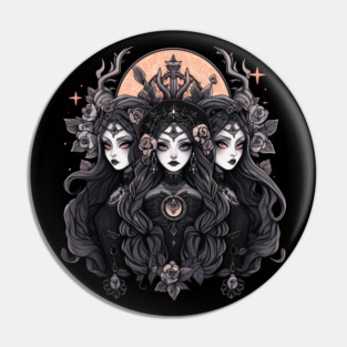 Cute Gothic Witch Coven Pin