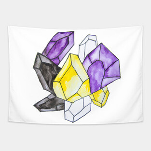 Non-Binary Pride Crystal Tapestry