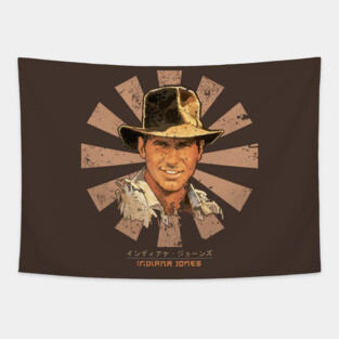Indiana Jones Retro Japanese Tapestry