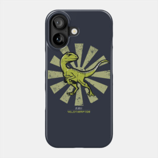 Velociraptor Retro Japanese Phone Case