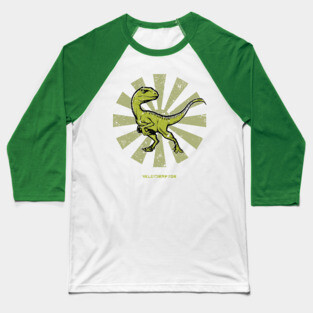 Velociraptor Retro Japanese Baseball T-Shirt