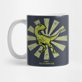 Velociraptor Retro Japanese Mug