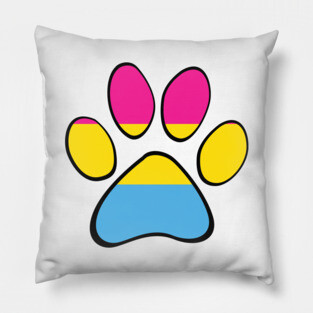 Pansexual Pride Paw Pillow