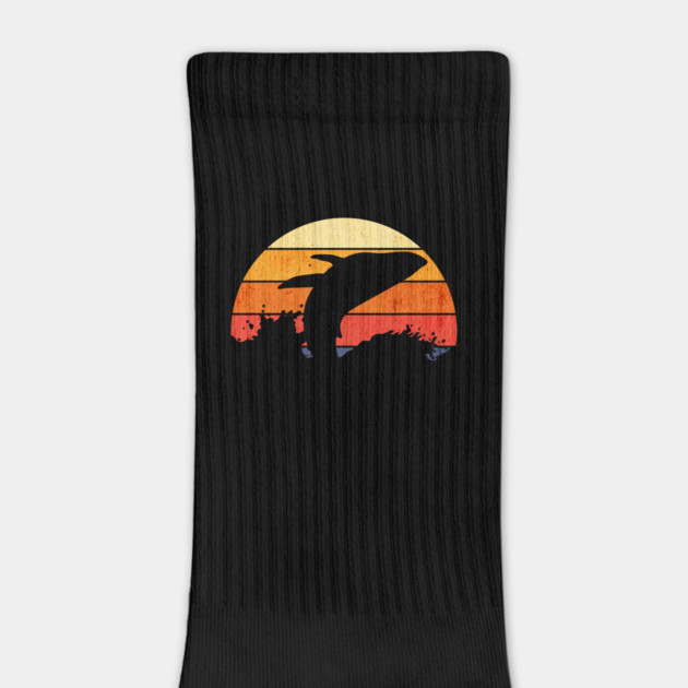 Retro Sunset Humpback Whale Breaching by HolidayBug