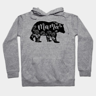 Floral Mama Bear with Peonies Peony Flowers Hoodie