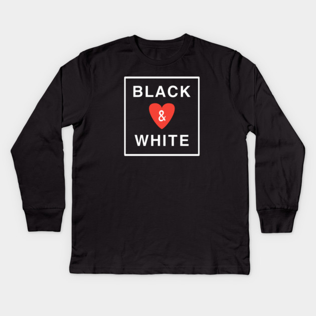 Black and White Kids Long Sleeve T-Shirt by BlackMeme94