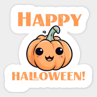 Happy Halloween Smiling Orange Pumpkin Magnet