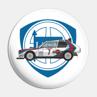 Lancia Delta Rally Martini Racing Illustration Pin