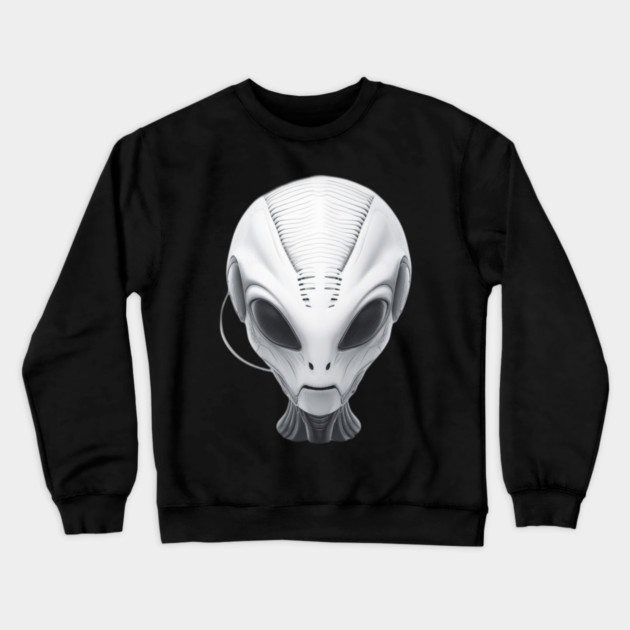 Alien Head Crewneck Sweatshirt by Pixel Threads 