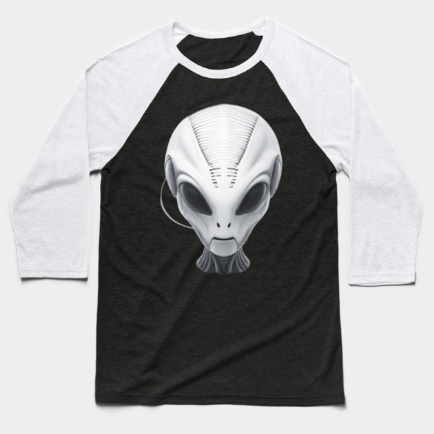 Alien Head Baseball T-Shirt by Pixel Threads 