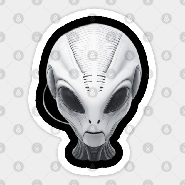 Alien Head Sticker by Pixel Threads 