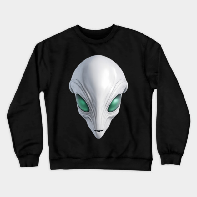 Alien Head Crewneck Sweatshirt by Pixel Threads 