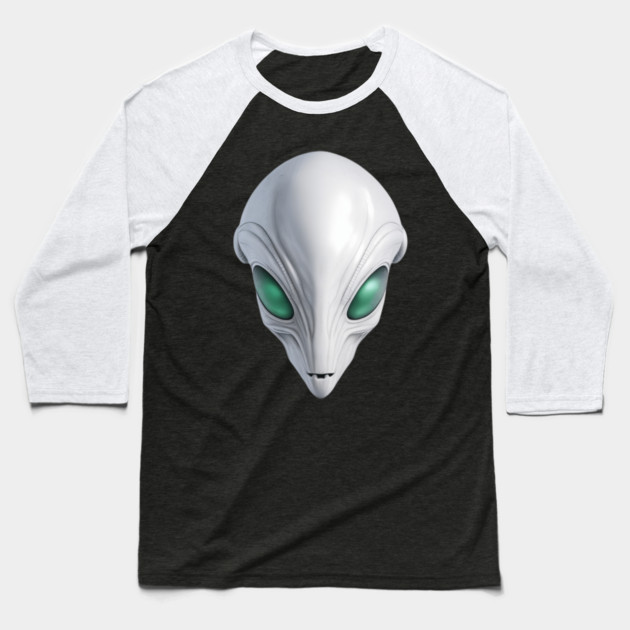 Alien Head Baseball T-Shirt by Pixel Threads 