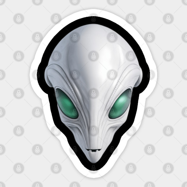 Alien Head Sticker by Pixel Threads 