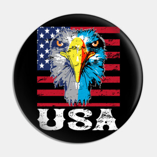 Fouth of July USA Eagle Patriotic Design Pin