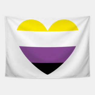 LGBT | Non-Binary Pride Flag Heart Tapestry