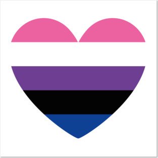 LGBT | Genderfluid Pride Flag Heart Posters and Art