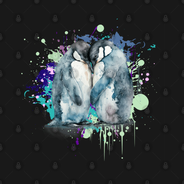 Watercolor Penguins by HolidayBug