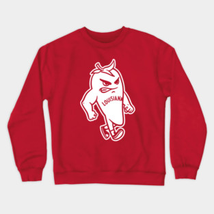 University Of Louisiana Lafayette Ragin Cajuns - Simple White Mascot Crewneck Sweatshirt