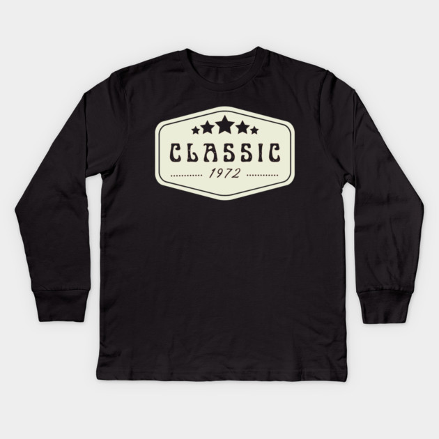 Classic 1972 Kids Long Sleeve T-Shirt by Pixel Threads 