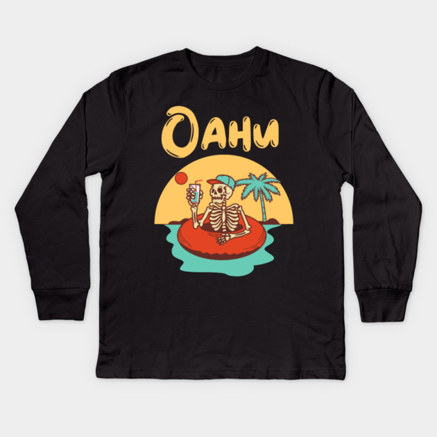 Oahu Hawaii USA Kids Long Sleeve T-Shirt by Pixel Threads 