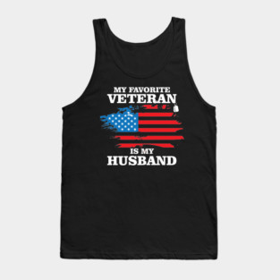 My Favorite Veteran Is My Husband, Us Veterans Day Gift, Us Marine Veteran Tank Top