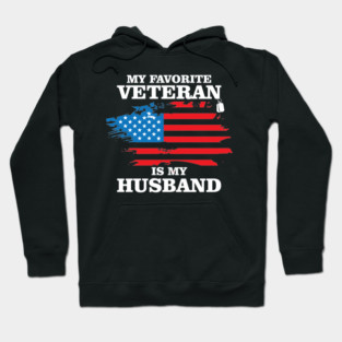 My Favorite Veteran Is My Husband, Us Veterans Day Gift, Us Marine Veteran Hoodie