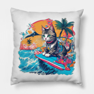 Cat Hawaiian Pillow