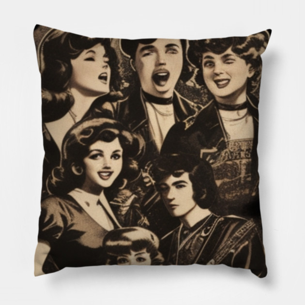 Vintage Music Group Pillow by Pixel Threads 