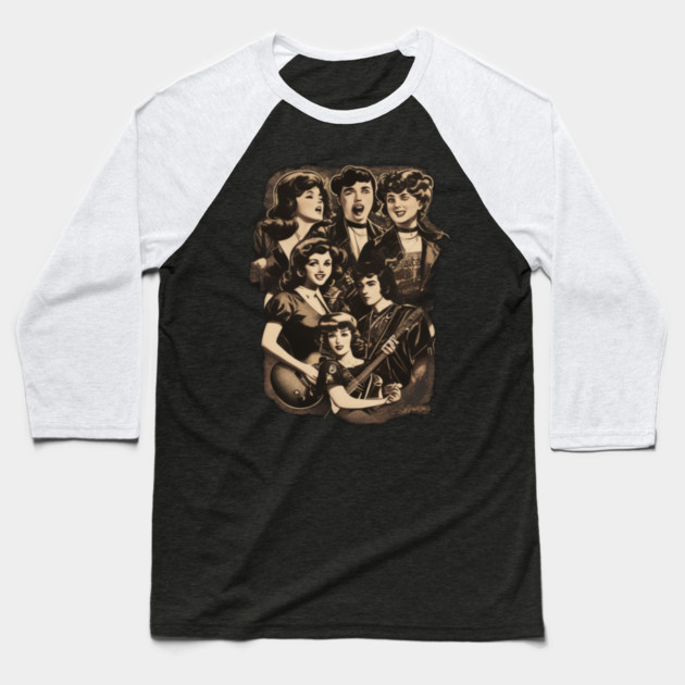 Vintage Music Group Baseball T-Shirt by Pixel Threads 