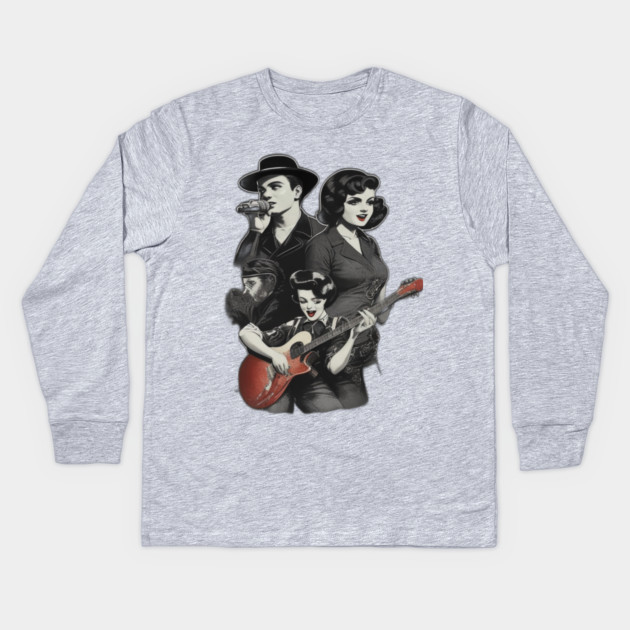 Vintage Music Group Kids Long Sleeve T-Shirt by Pixel Threads 