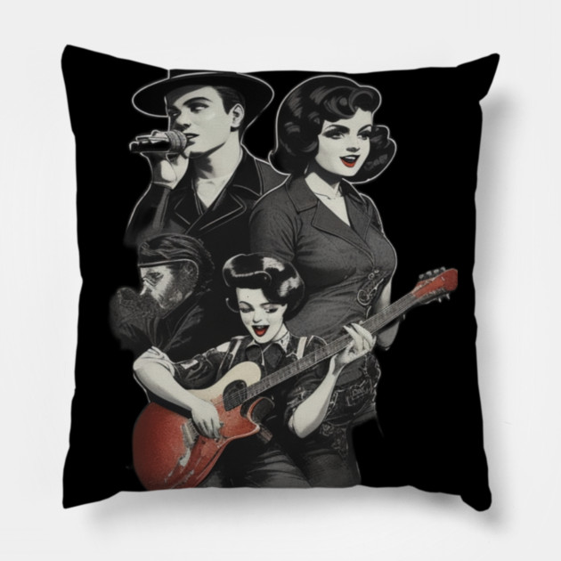 Vintage Music Group Pillow by Pixel Threads 