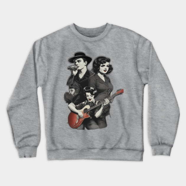 Vintage Music Group Crewneck Sweatshirt by Pixel Threads 