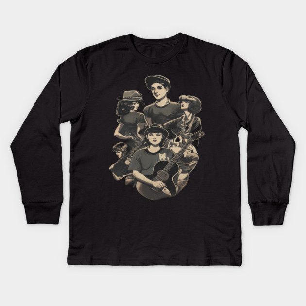 Vintage Music Group Kids Long Sleeve T-Shirt by Pixel Threads 
